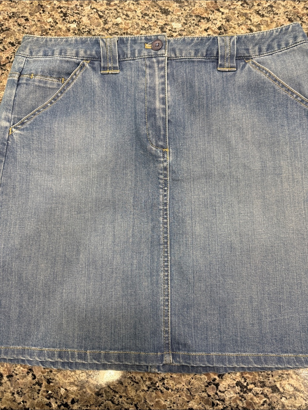 Talbots Light Blue Denim Skirt with Front Pockets